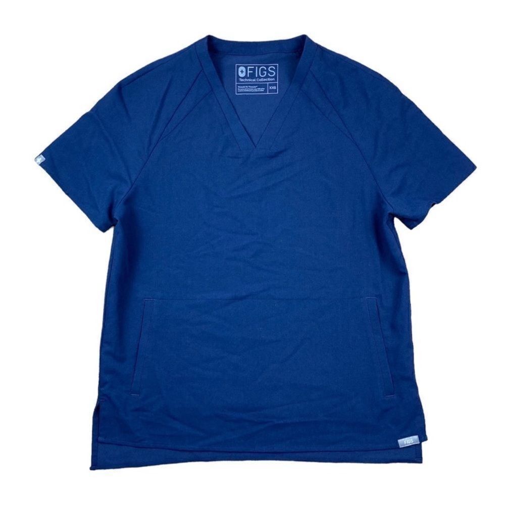 Figs navy technical collection kangaroo pocket scrub top limited edition